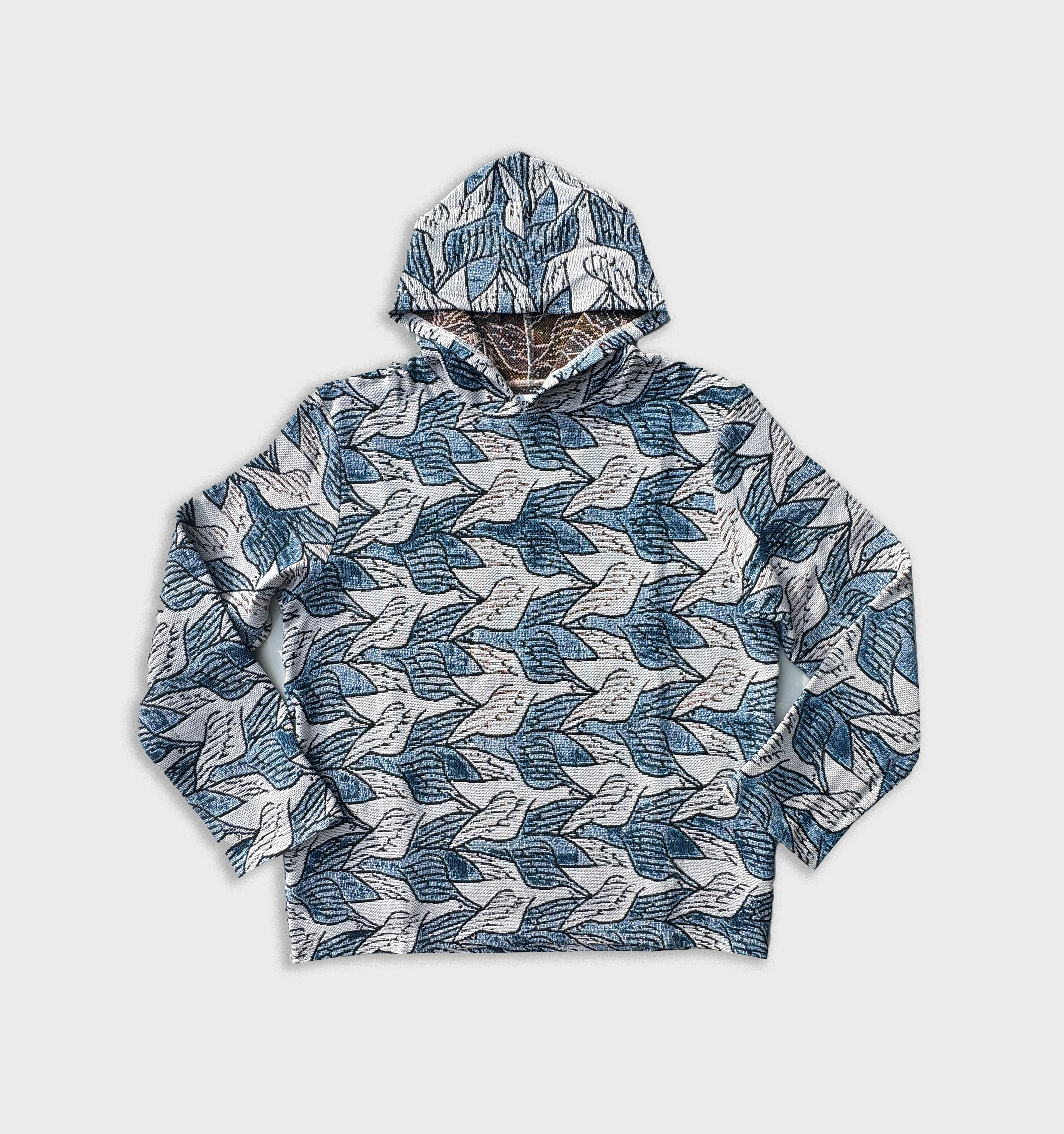 "METAMORPHOSIS II" - HOODIE - BLU / WHITE