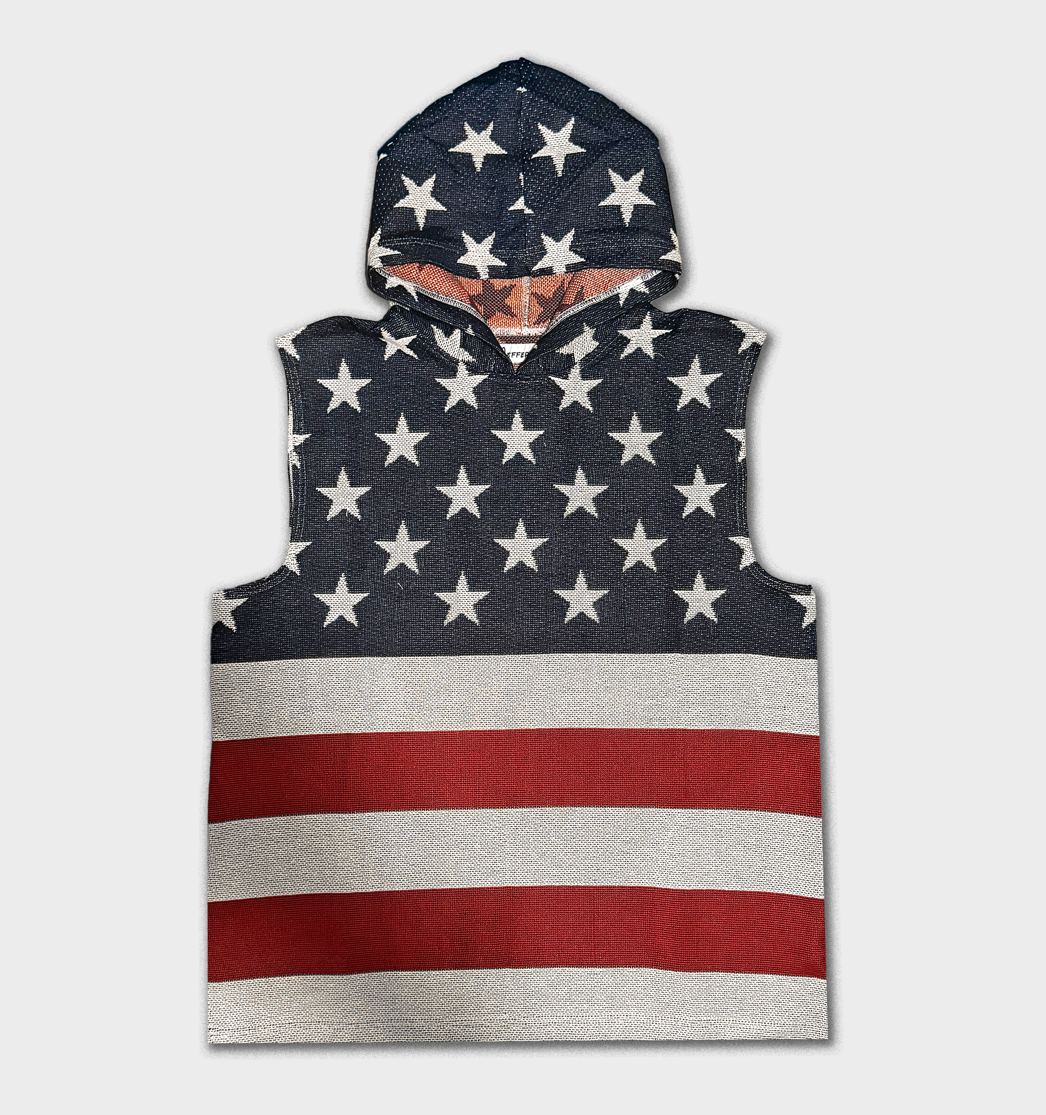 "USA" - SLEEVELESS HOODIE - RED/WHT/BLU