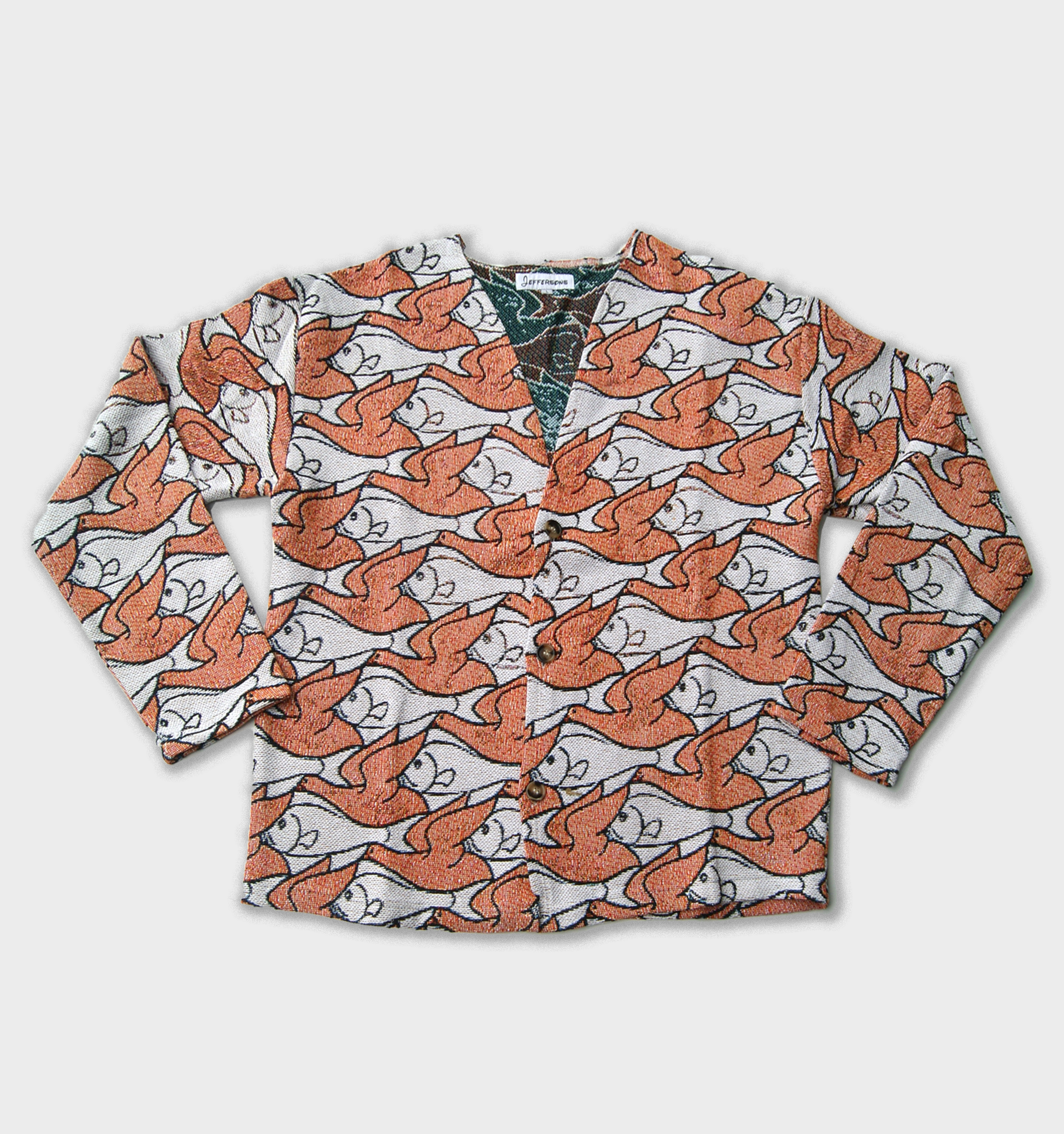 "METAMORPHOSIS II" - CARDIGAN - ORG / WHITE